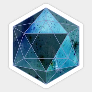 Starred sky geometry concept: a crystal blue heart Sticker